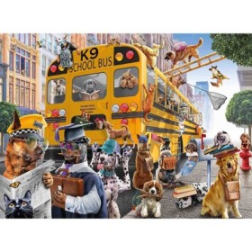 Puzzle autobuzul scolar al animalelor 150 piese